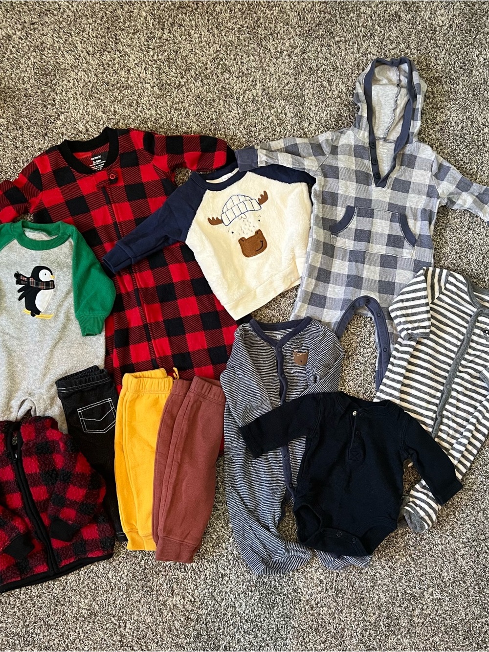Carter's Baby Clothes Mix - Red, Gray, Black, Green, Yellow, Navy